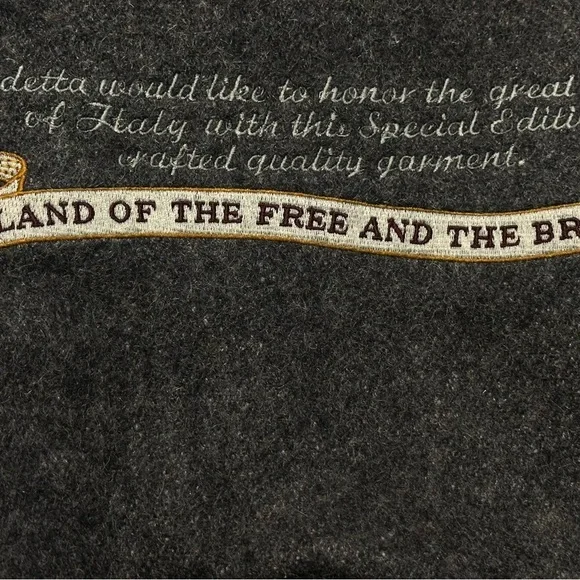 Italia Men's Black and Gray Bomber Jacket. MONDETTA - Picture 9 of 15